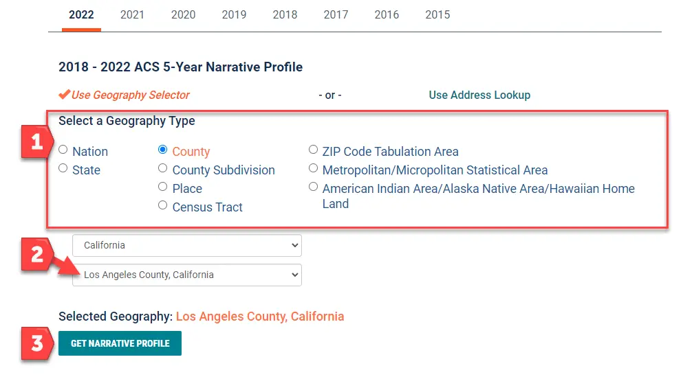 How to pull Narrative Profile Demographics from the US Census Bureau